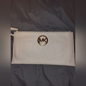 Michael Kors, white leather, handbag / clutch